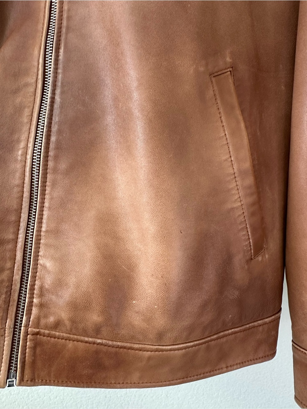 REFORMATION VEDA Marco Brown Leather Oversized Bomber SZ M - Picture 4 of 8